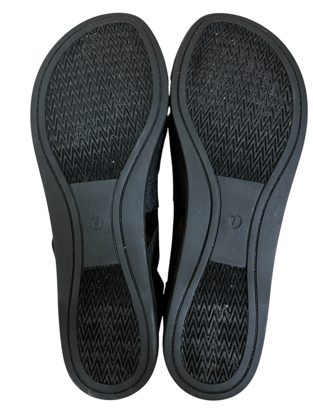 Eileen Fisher Link Elastic Strappy Zip Back Comfort Minimalist Black Sandals — 7 - Picture 8 of 10